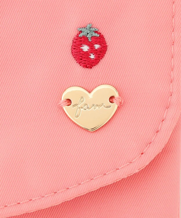 ANY KIDS 総柄刺繍 移動ポケット ピンク（イチゴ×サクランボ）