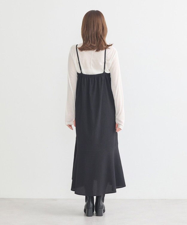 earth music&ecology ＳＥＴ２点カシュクールプルオーバー＋キャミワンピース Black