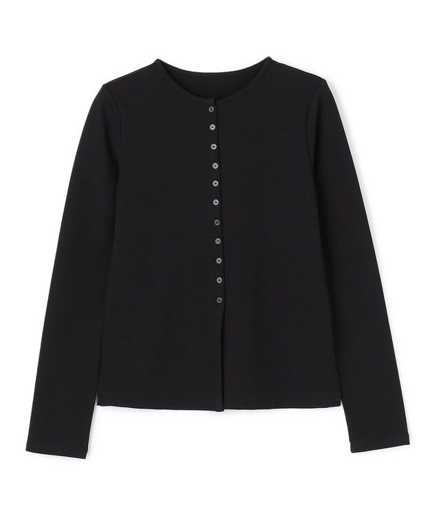 UNFILO ドライタッチリブ カーディガン ブラック