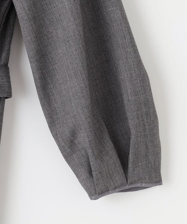 自由区 S 【洗える】ウールミックスストレッチツイル ワンピース ライトグレー系