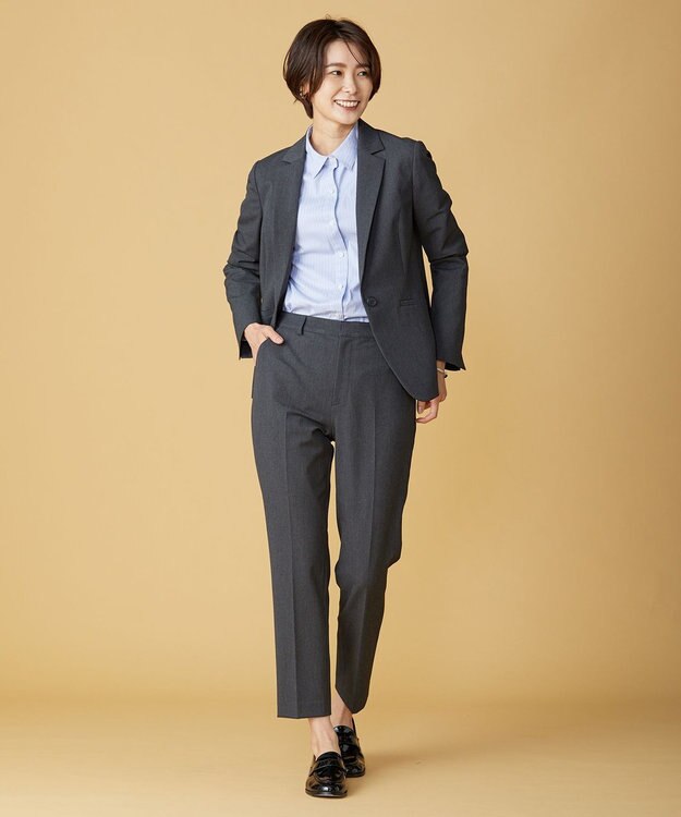 J.PRESS LADIES L 【洗える】アルガンシルク テーラード ジャケット グレー系