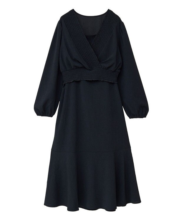 earth music&ecology ＳＥＴ２点カシュクールプルオーバー＋キャミワンピース Black