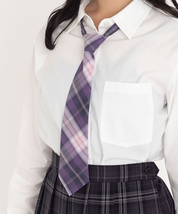 WEGO 【SCHOOLITEM】　チェックスクールネクタイ パープルチェック1