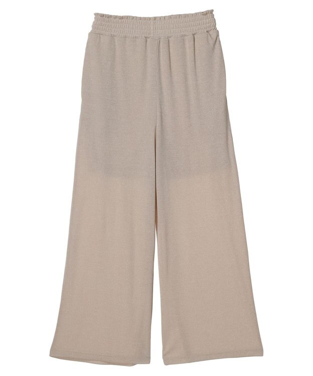 earth music&ecology ラメリブパンツ Gold