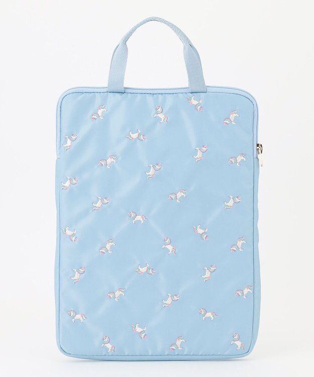 ANY KIDS 刺繍PC・タブレットケース サックスブルー×ユニコーン