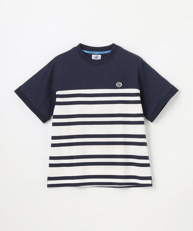 J.PRESS KIDS 【140-170cm】 ボーダービックシルエットＴシャツ ネイビー