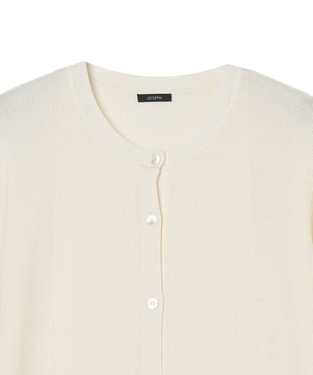 JOSEPH クリスピーレーヨン　ロングスリーブカーディガン Ivory