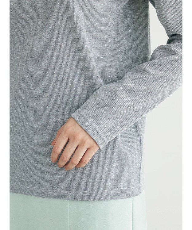 Green Parks ラメリブタートルカットソー Gray