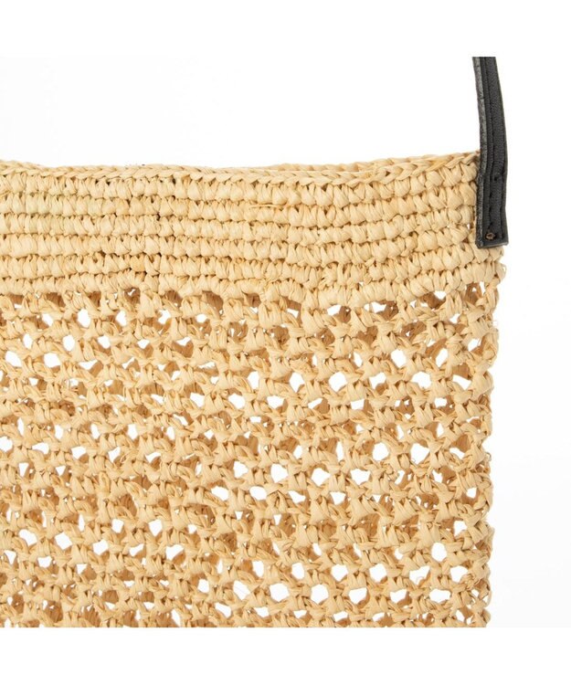 UNBILLION ペルケ perche / マダガスカルラフィア×姫路レザーミニショルダー ブラック