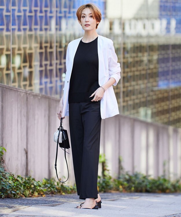 ICB 【洗える】 UnleashLite ノーカラージャケット オフホワイト系