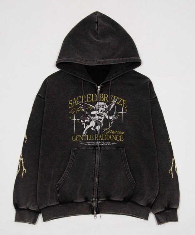 WEGO 【ユニセックス着用ITEM】ブリーチグラフィックZIPパーカー 柄3