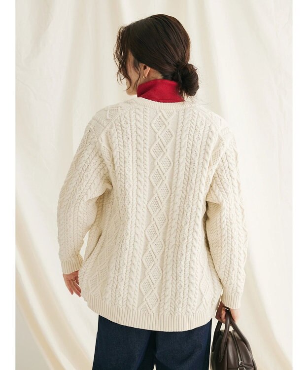 CRAFT STANDARD BOUTIQUE リサイクルポリエステルケーブルカーディガン Ivory