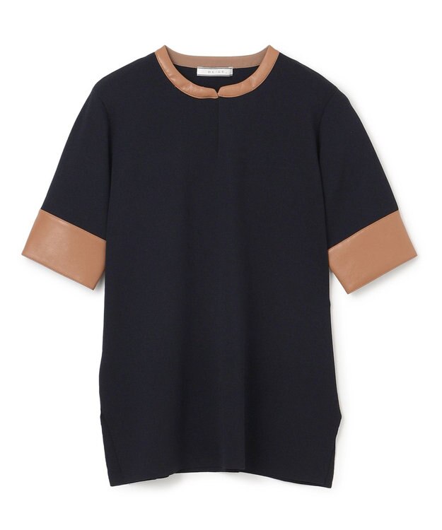 BEIGE， NADIA / ブラウスニットトップス Navy x Camel