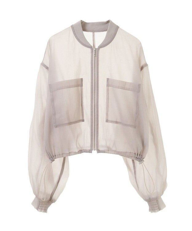 earth music&ecology シアーシャツブルゾン Gray Beige