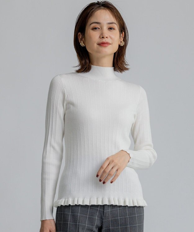 組曲 リブハイネック  ニット アイボリー系