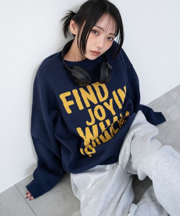 WEGO グラフィックニットプルオーバー 柄5