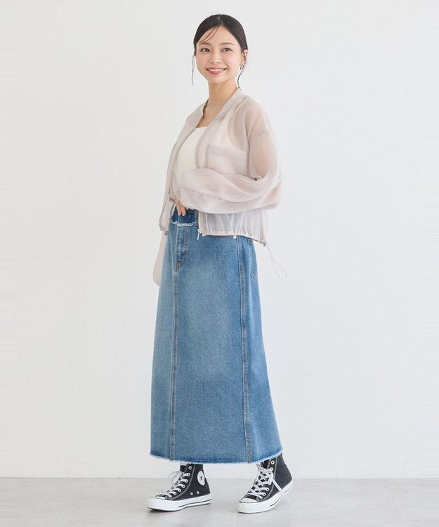 earth music&ecology シアーシャツブルゾン Gray Beige