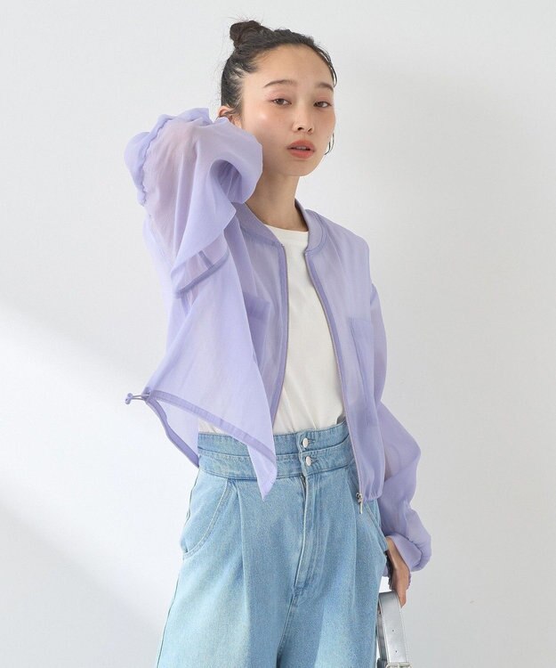 earth music&ecology シアーシャツブルゾン Lavender