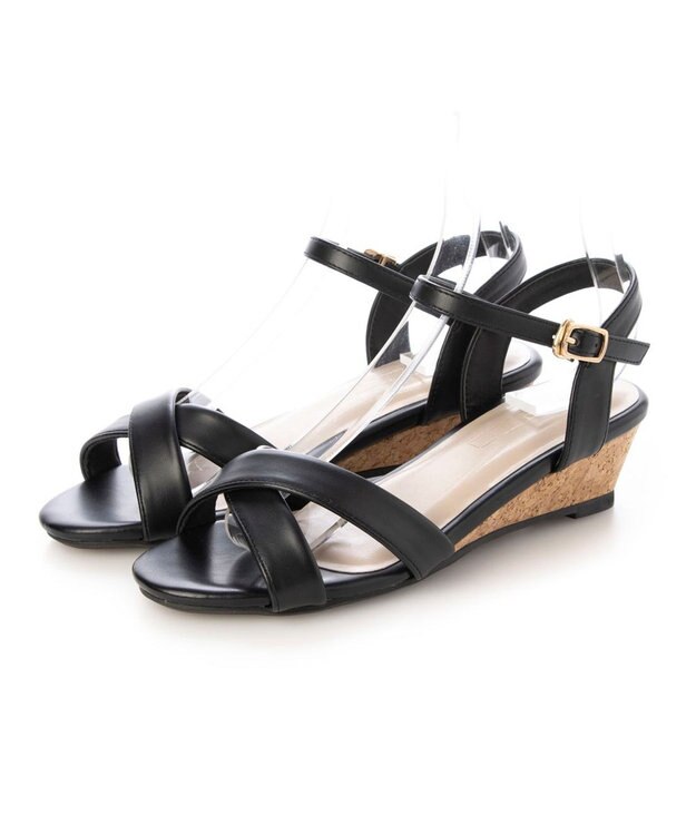 MODE ET JACOMO <noyau>ヒールクロスベルトサンダル ブラック