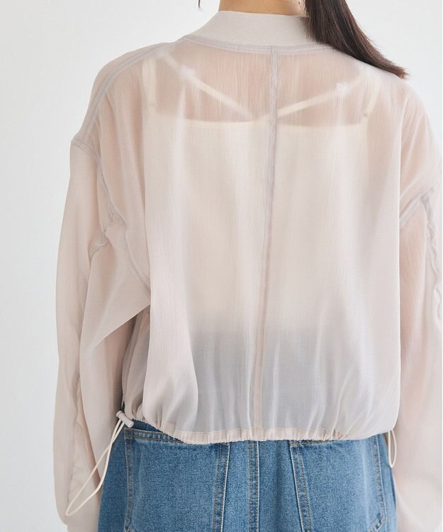 earth music&ecology シアーシャツブルゾン Gray Beige