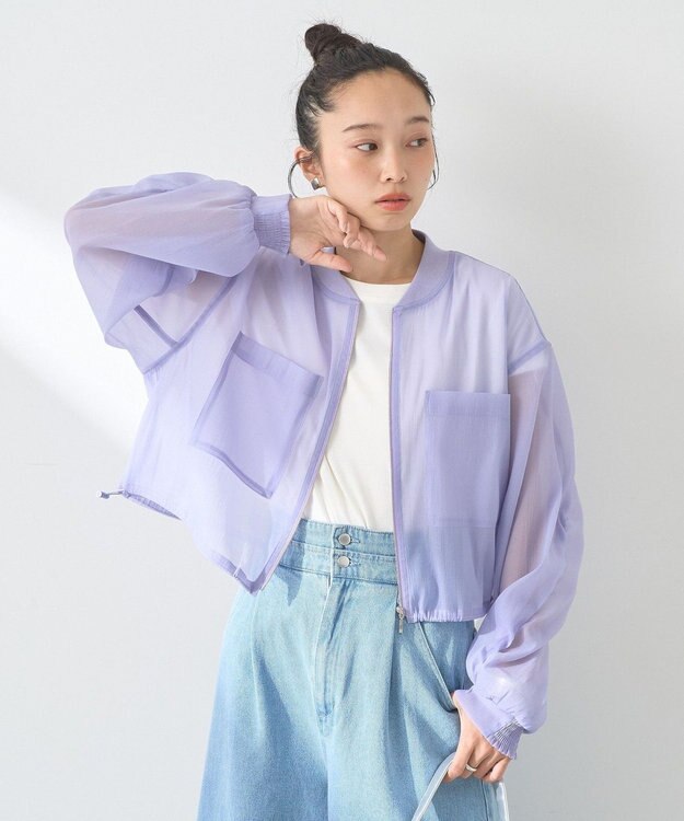 earth music&ecology シアーシャツブルゾン Lavender