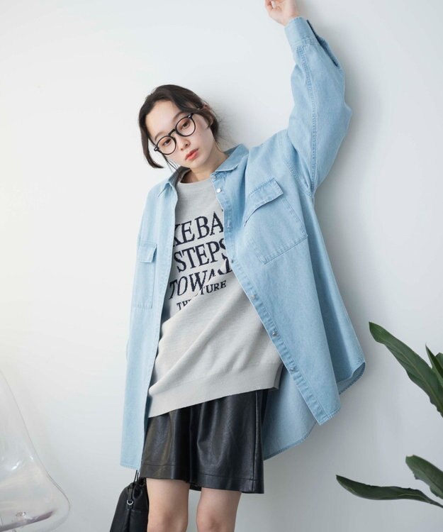 WEGO デニムBIGシャツ デニム淡色