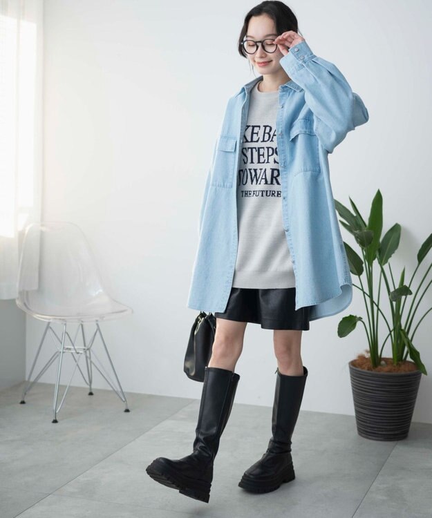 WEGO デニムBIGシャツ デニム淡色