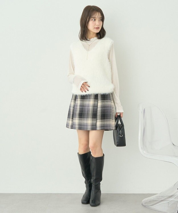 earth music&ecology シャギーベスト Off White