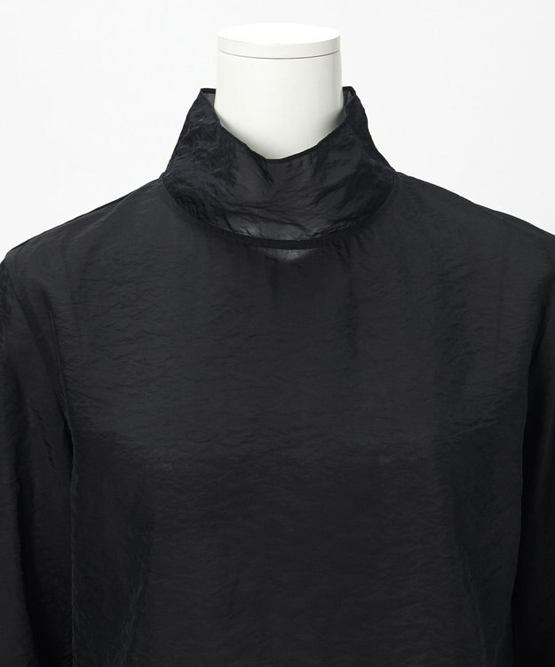 23区 【GOLD LABEL】オーガンジー タートルネック ブラウス ブラック系