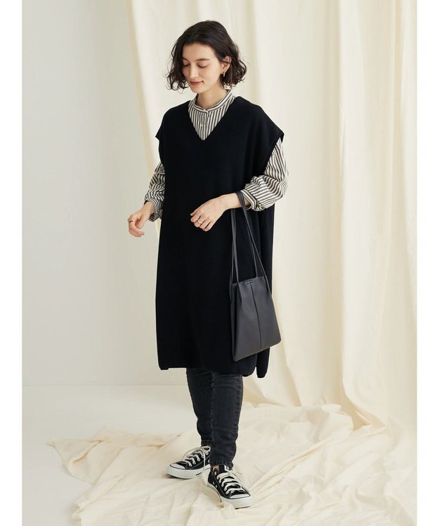 CRAFT STANDARD BOUTIQUE ジレニットワンピース Black