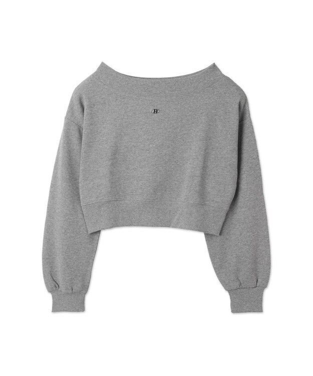 WEGO ワンポイントオフショルスウェット 杢グレー