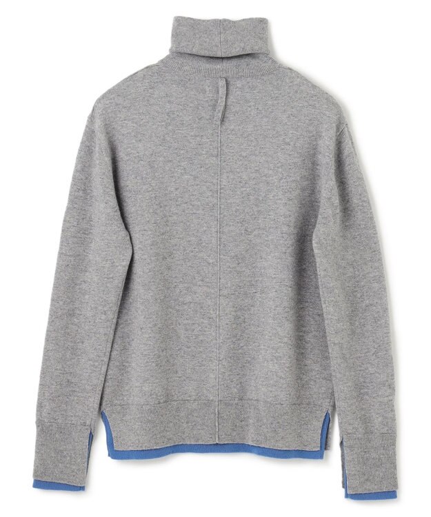 BEIGE， 【洗える】POMPE / ウールカシミヤタートルネックニット  L Gray×Sax