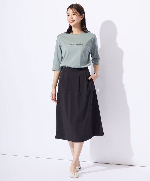 J.PRESS LADIES L 【洗える・撥水・接触冷感】アウトフィッター バルーン スカート ブラック系