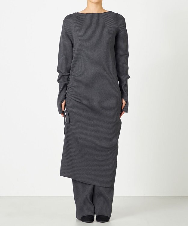 NAVE 【ReNAVE・洗える】スポンディッシュワイドリブワンピース グレー系