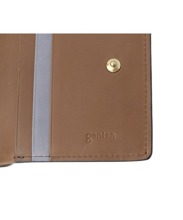 genten ミネルヴァ2 二つ折り財布内Lファスナー ネイビー