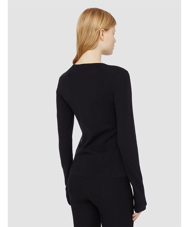 JOSEPH 【FOUNDATIONS】【洗える】シルクストレッチ　ラウンドネックニット Black