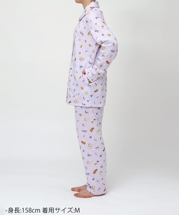 tsumori chisato SLEEP ツモリチサト パジャマ キルトニット素材(本体) あったか 長袖 長ズボン レディース UDW404 /ワコール パープル