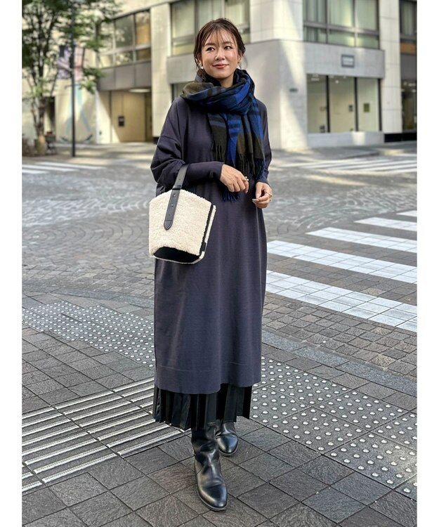 Green Parks オーバーサイズニットワンピース Charcoal Gray