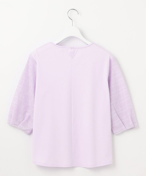 J.PRESS LADIES L 【WEB限定カラーあり】スムースジャージー 刺繍スリーブ カットソー ラベンダー系