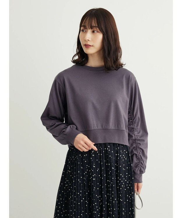 Green Parks ・ＥＬＥＮＣＡＲＥ　ＤＵＥシャーリング袖プルオーバー Charcoal Gray