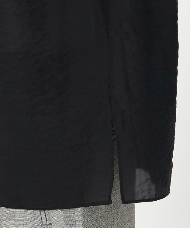 23区 【GOLD LABEL】オーガンジー タートルネック ブラウス ブラック系