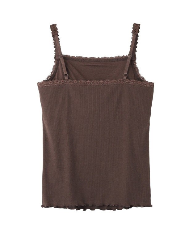 earth music&ecology カップ付レースキャミソール Brown
