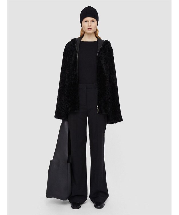 JOSEPH 【FOUNDATIONS】【洗える】シルクストレッチ　ラウンドネックニット Black