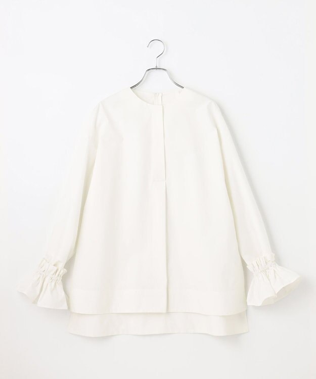 #Newans 【セレモニーにも】＜亀恭子さんコラボ＞下から着られちゃう！シュシュ付き2WAYカフスシャツ ホワイト系