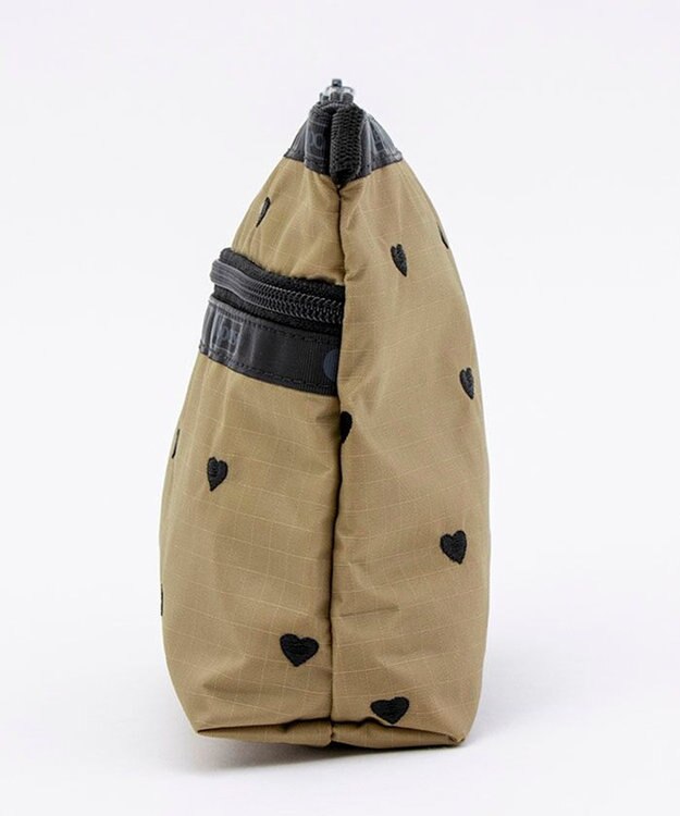 LeSportsac COSMETIC CLUTCH/モカブラックハートエンブロイダリー モカブラックハートエンブロイダリー