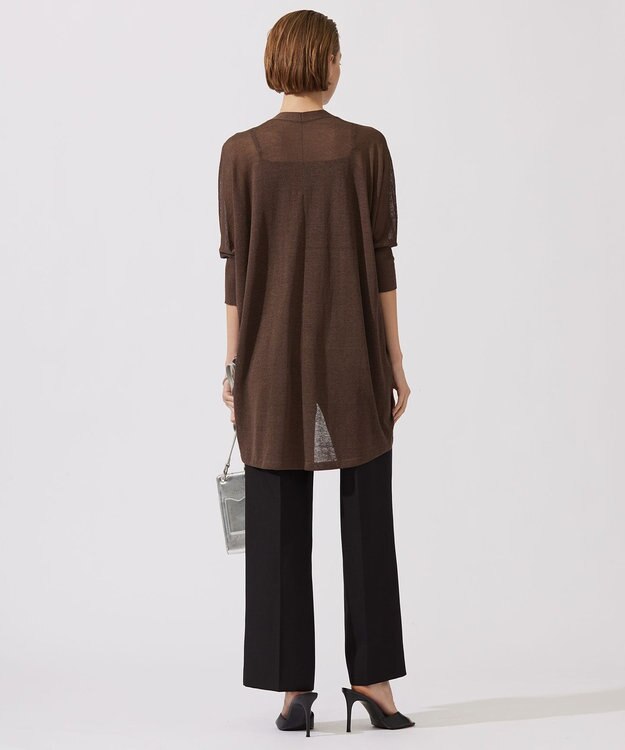 ICB 【洗える】 リネンポリエステルハイゲージ カーディガン ソイル系