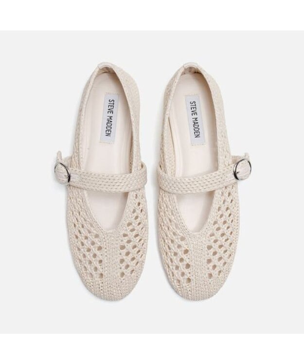 STEVE MADDEN ALARA シアーラフメリージェーンフラット サンドベージュ