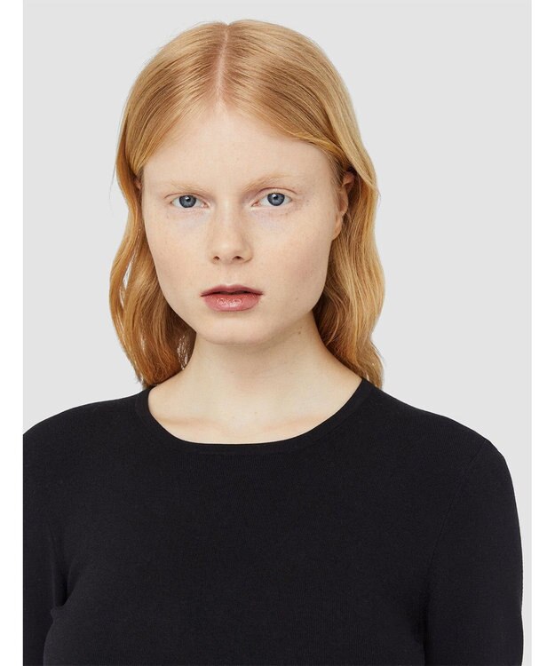 JOSEPH 【FOUNDATIONS】【洗える】シルクストレッチ　ラウンドネックニット Black