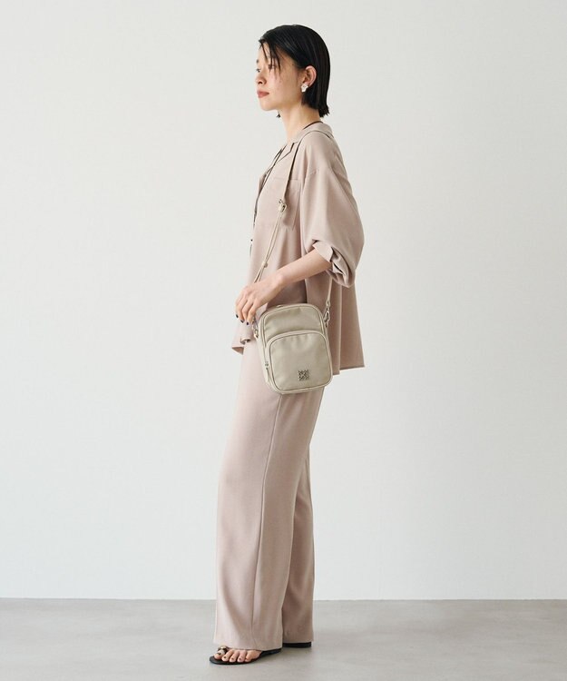 russet コーデュラナイロンスクエアショルダーバッグ(CE-1751) L.Greige