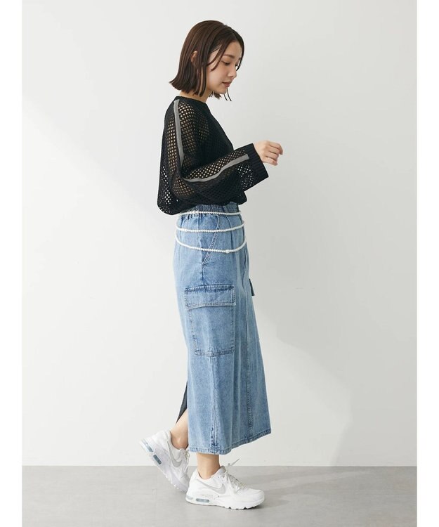 Green Parks ・ＥＬＥＮＣＡＲＥ　ＤＵＥ　カーゴデニムスカート Light Indigo